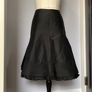 Badgley Mischka Black silk taffeta skirt - size 2